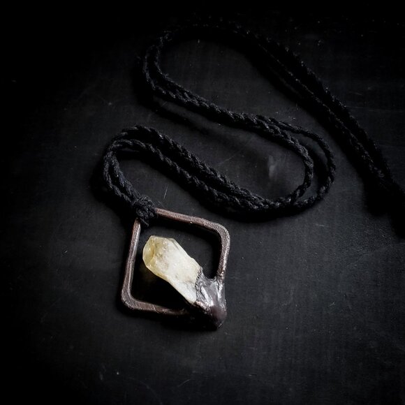 Electroformed Citrine Necklace - Picture 2 of 4